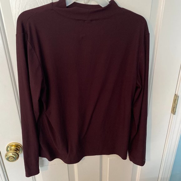 H&M Maroon Faux Choker Long Sleeve Top - Picture 3 of 4